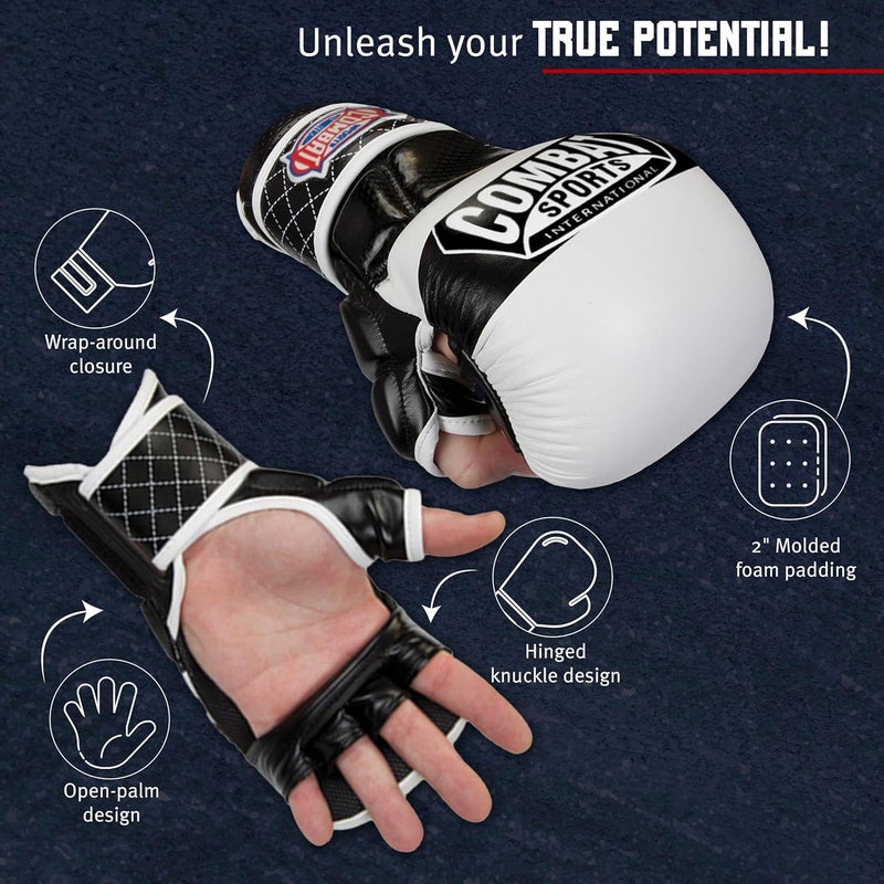 Combat Sports Max Strike MMA Training Gloves, Open Palm Fingerless Gloves for MMA, Muay Thai, and Kickboxing - Image 2