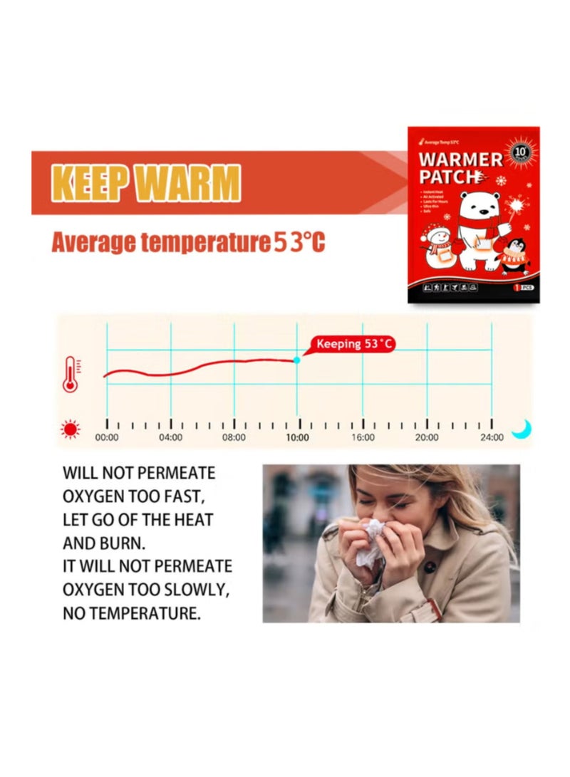 BOSART Body & Hand Warmers - Long Lasting Natural Odorless Air Activated Warmers - Up to 10 Hours of Heat, Hot Warmer Patch for Skiing, Winter Hiking, Outdoor Camping - 15 Pack - Image 3