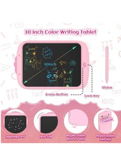 Arabest LCD Writing Tablet for Kids Colorful 10 Inch, Learning Educational Toddler Toys Gift for 3 4 5 6 7 Year Old Girls Boys, Electronic Drawing Doodle Pad Board (Pink)  - Image 2