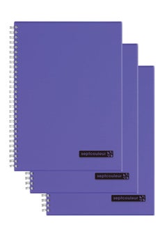 Maruman Sept Couleur 3-Piece Septcouleur Notebook B5 Size Purple  - Image 1