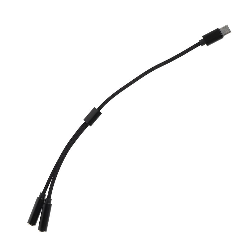 Headphone Splitter: Type-c Dual Earphone Jack Adapter - 3.5mm Audio & Mic Splitter Cable - PC Gaming Headset Y Adapter for Microphone Headphone - Image 1