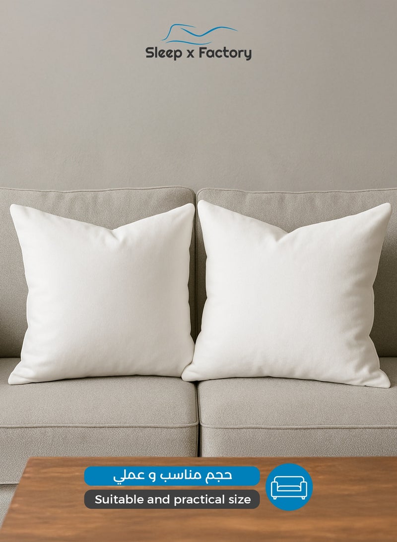 Sleep x Factory White Decorative Cushion – 45x45 cm – Microfiber Filled Pillow - Image 5