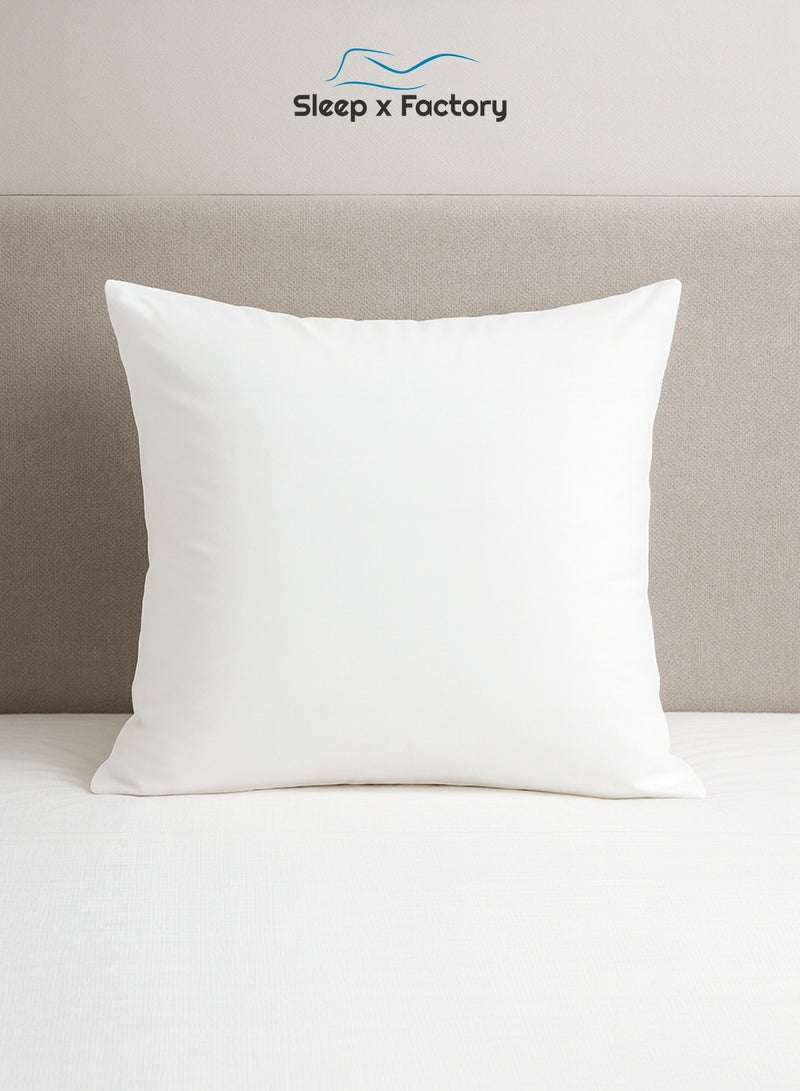 Sleep x Factory White Decorative Cushion – 45x45 cm – Microfiber Filled Pillow - Image 1