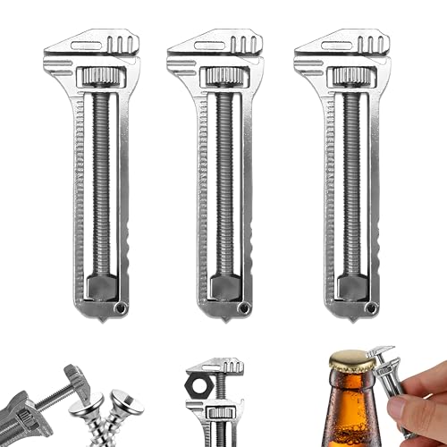 BADAO 3PCS Compact Titanium Multitool Pocket Multitool EDC Gear,Lightweight Portable Mini Multitools Keychain Tool with Adjustable Wrench,Bottle Opener,Screwdrivers&Pry Bar for Camping,Travel,Hiking,Fishing - Image 1