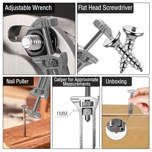 BADAO 3PCS Compact Titanium Multitool Pocket Multitool EDC Gear,Lightweight Portable Mini Multitools Keychain Tool with Adjustable Wrench,Bottle Opener,Screwdrivers&Pry Bar for Camping,Travel,Hiking,Fishing - Image 5