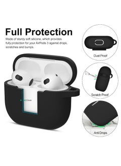 NIBEMINENT For Apple Airpod 4/Airpods 4th Generation/Airpod 4th Gen Case Cover with Keychain, Full Protective Silicone Case Accessories , Front LED Visible (Black)  - Image 4