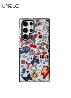 Unique Compatible for Samsung Galaxy S23 Ultra Case, Retro Aesthetic Collage Vintage Chic Vibe Hippie Indie Groovy Stickers Graphic Samsung Case Gift for Girls Women Soft TPU Slim Shockproof Protective Case  - Image 1
