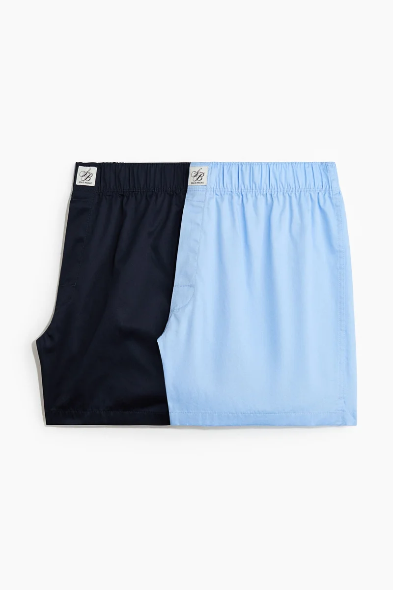 H&M  2-pack Woven cotton sateen boxer shorts for Men | Best Price UAE