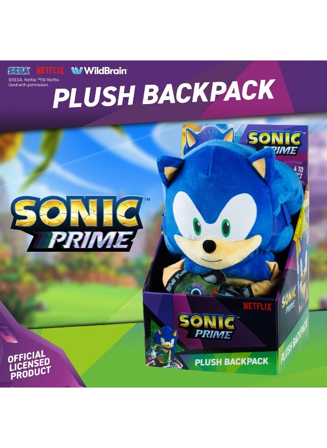 SONIC Sonic Prime Plush Backpack (27.94 cm) for Boys  - Image 1