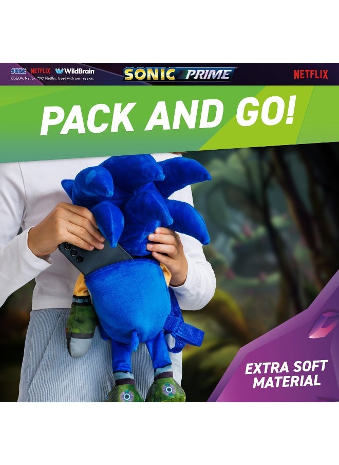SONIC Sonic Prime Plush Backpack (27.94 cm) for Boys  - Image 3