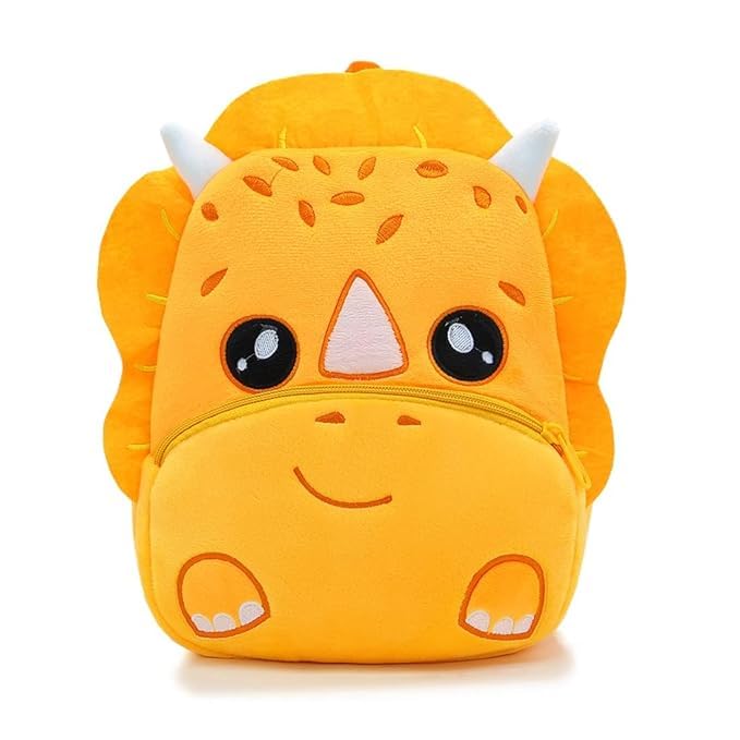 blue tree Cute Kids Backpack Toddler Bag Plush Animal Cartoon Mini Travel Bag for Baby Girl Boy 1-5 Years (s, Dinosaur, Yellow) - Image 1