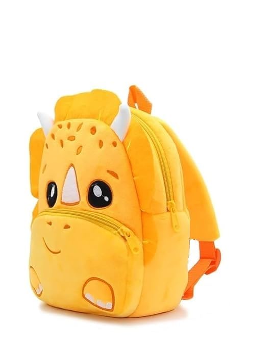 blue tree Cute Kids Backpack Toddler Bag Plush Animal Cartoon Mini Travel Bag for Baby Girl Boy 1-5 Years (s, Dinosaur, Yellow) - Image 3