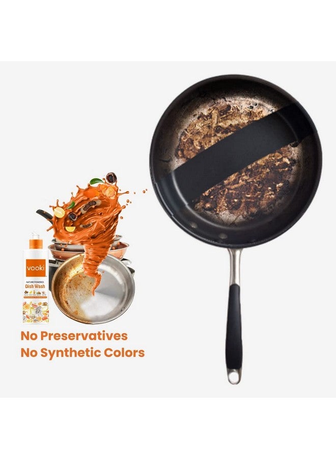 Vooki سائل غسيل الصحون الصديق للبيئة من فوكّي، مدعوم بالطبيعة مع صابون الجوز، الليمون، التمر الهندي، قشر البرتقال وملح الصخور، قوي على الدهون والبقع، لطيف على اليدين - 500 مل (عبوة من 2) - Image 4