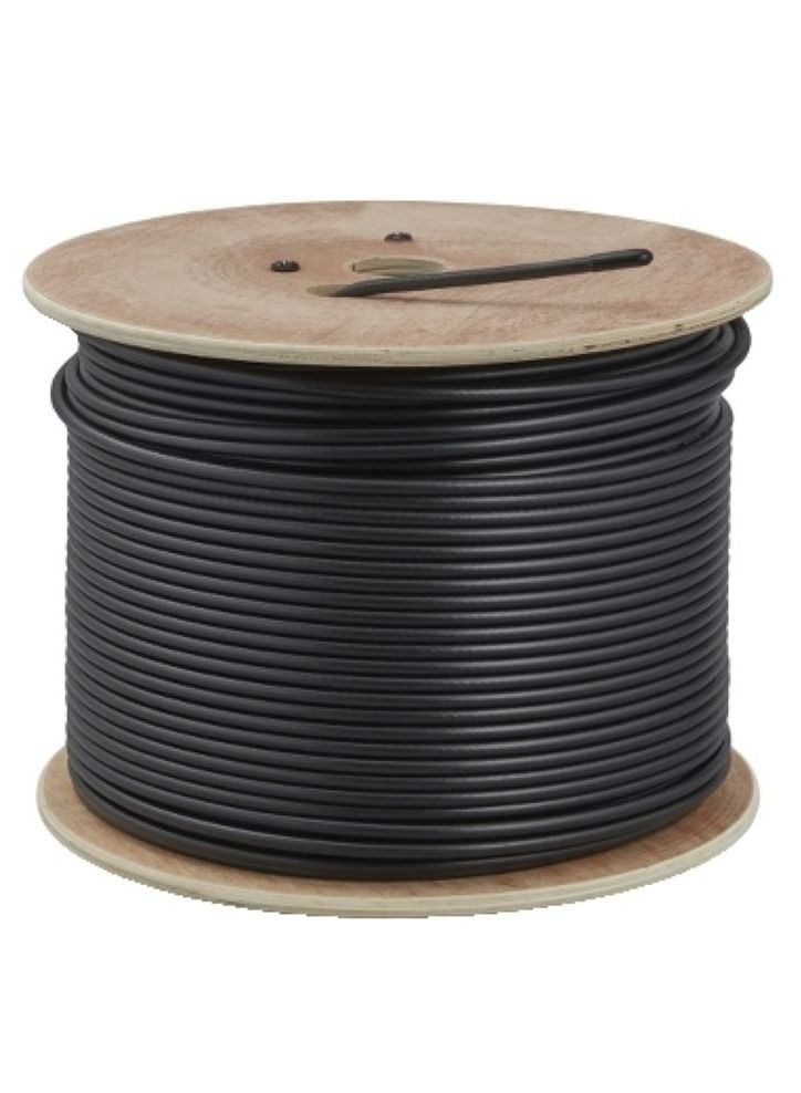 Veto كابلات Veto RG6 مباشرة عبر الإنترنت 100 متر كابل محوري RG6 رباعي الدرع أسود، سلك تمديد BNC لطبق القمر الصناعي كابل هوائي التلفزيون (300 متر، أسود)... - Image 3