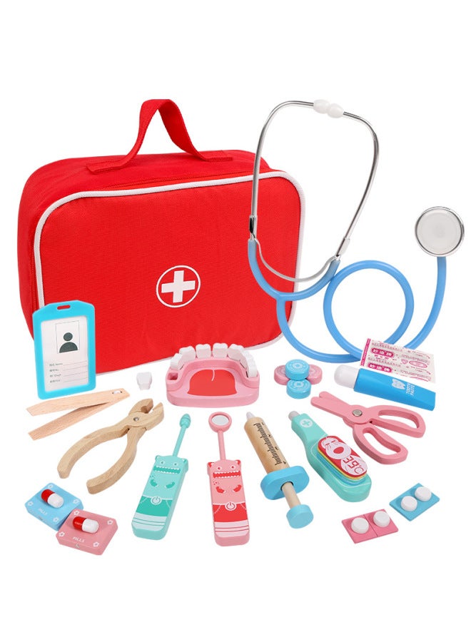 Wooden Play House Simulation Fun Cloth Bag Doctor Suit Toy Children's Early Education Cognitive Puzzle Injection Medicine Box-Color:Fun Cloth Bag Doctor Toy Type B - Image 5