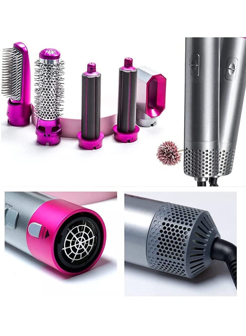 5 in1 Hot Air Brush, One-Step Hair Styling Tools Electric Hair Hot Brush, Muti-Styler for Straightener, Curling Drying