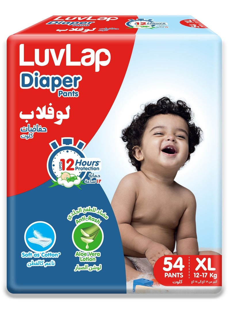 Luvlap Luv Lap Diaper Pants Extra Large 12-17kg 54 Pieces | Baby Diaper | Great Absorption with Long Lasting Dryness Upto 12 Hours Protection | Elastic Waistband | Gentle on Baby's Skin - Image 1