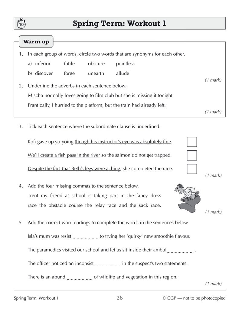 KS3 Year 9 Spelling, Punctuation and Grammar 10-Minute Weekly Workouts - Image 5