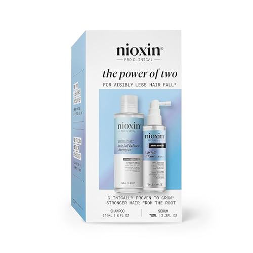Nioxin Hair Fall Defense Kit | The Power of Two: Shampoo for Hair Fall 8.1 Fl Oz & Intensive Daily Leave-In Treatment for Thinning 2.3 Fl Oz - Image 1