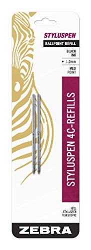 Zebra Pen Zebra StylusPen Telescopic Ballpoint 4C Refill, Medium Point, 1.0mm, Black Ink, 2-Count - Image 5