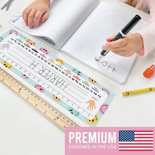 Hadley Designs Desk Name Tags for Classroom – 36 Student Name Plates for Classroom Kindergarten, Preschool, 1st, 2nd & 3rd Grade, 14.5 x 4in Teacher Nameplates for Student Desks, Smiley Nametags - Image 3