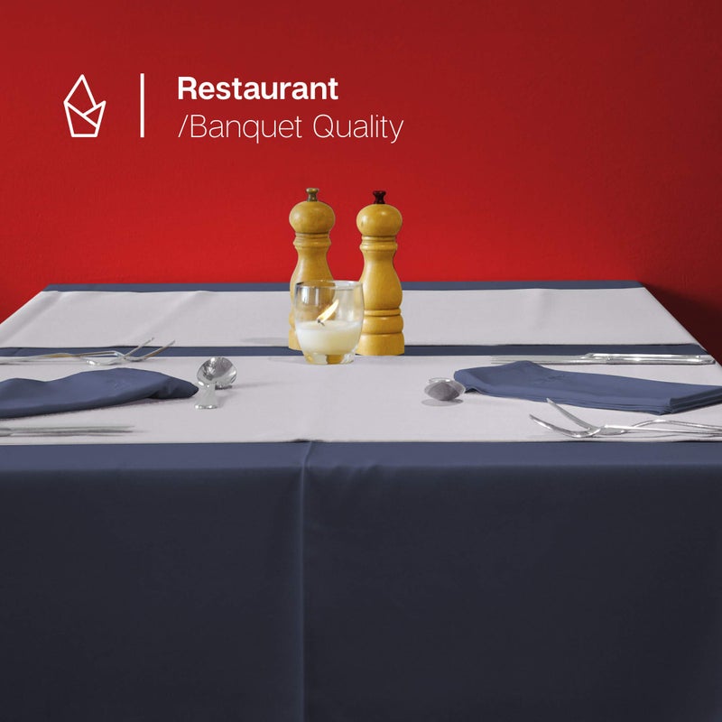 Gee Di Moda Rectangle Tablecloth - 60 x 102 Inch Navy Blue Table Cloth for 6 Foot Rectangle Table - Heavy Duty Washable Fabric - for 6 Ft Buffet Table  Holiday Party  Dinner  Wedding & Baby Shower - Image 3