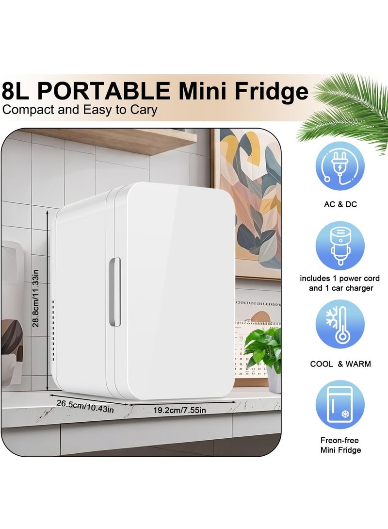 Halamine Mini Fridge, Portable Mini Refrigerator Cooler and Warmer,Compact Refrigerator for Skin Care, Cosmetics, Food, Drinks, Skincare, Breast Milk,Great for Bedroom, Office, Car, Home (White) - Image 4