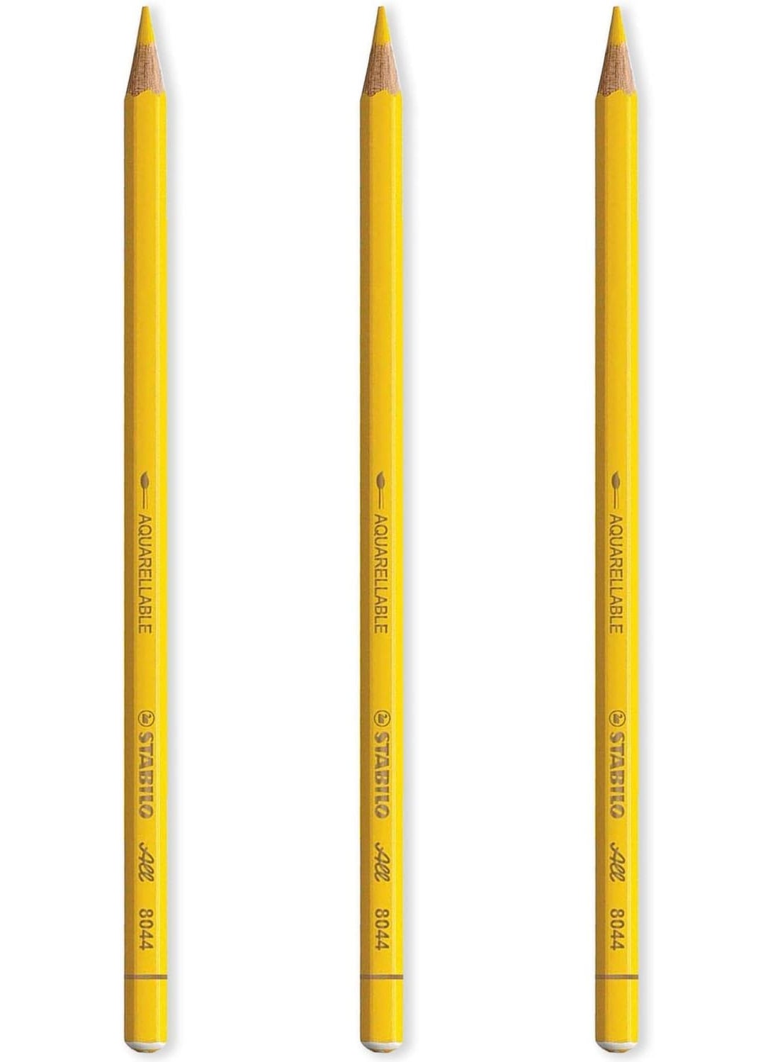 STABILO STABILO All Watercolour Effect Pencil Pack of 3 Pencils  Yellow  - Image 1