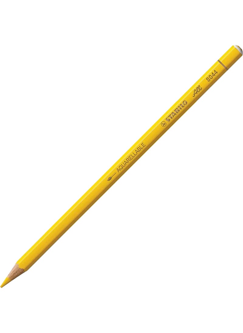 STABILO STABILO All Watercolour Effect Pencil Pack of 3 Pencils  Yellow  - Image 2