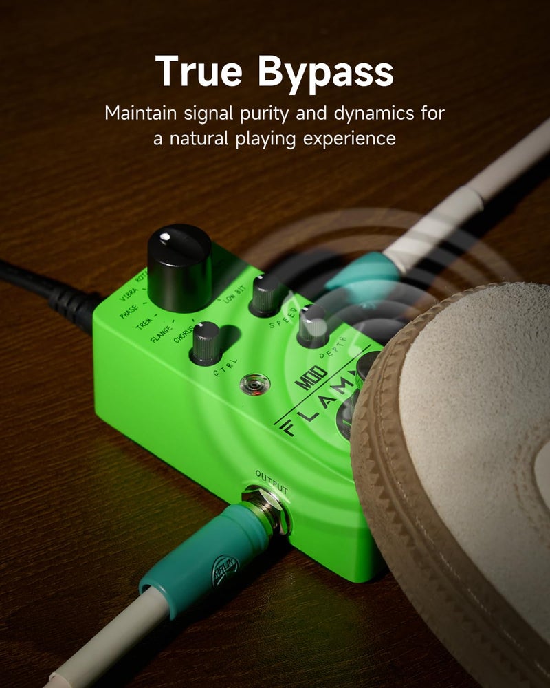FLAMMA FC05 Mini Modulation Pedal with Chorus Flanger Tremolo Phaser Vibrato Rotary Liquid Autowah Stutter Ring LowBit - Image 4