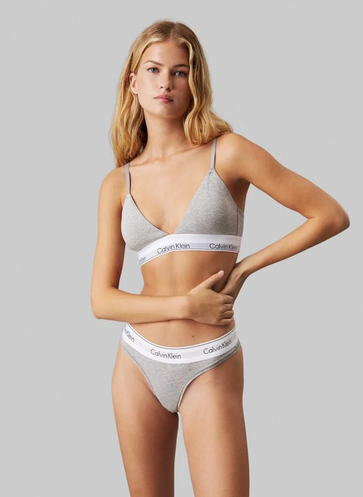 CALVIN KLEIN Plunge Neck Logo Band Bra
