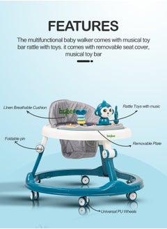 Baybee Drono Baby Walker for Kids Round Kids Walker with 4 Seat Height Adjustable  Activity Walker with with Food Tray & Musical Toy Bar Toddler Walker for Baby 6-18 Months Boys Girls - pzsku/Z40A3D1582085AEF4EB7BZ/45/_/1711971469/754f40b3-9831-4e96-9fa2-a75c52305591