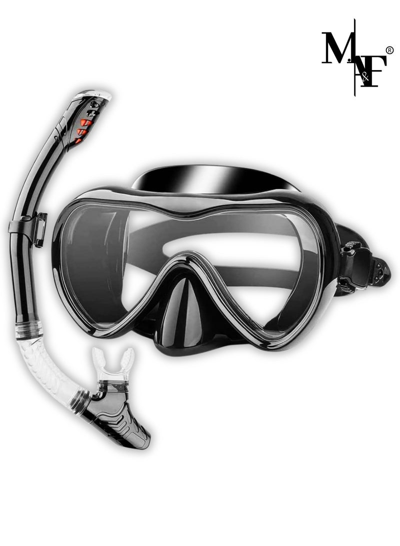 M.A&F's Diving Mask, Snorkeling Mask with Latest Dry Top Breathing System,Fold 180°Panoramic Diving Snorkeling Goggles Tempered Glass Anti-Fog Anti-Leak Snorkeling Gear for Adults and Youth - Image 1