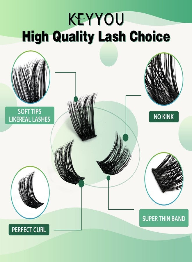 KEYYOU Lash Clusters 96pcs Individual Lashes Y02 D Curl 10-18MIX Cluster Lashes KEYYOU Volume Wispy Lash Extension Soft&Comfortable Easy DIY at Home(Y02,D-10-18MIX) - Image 4