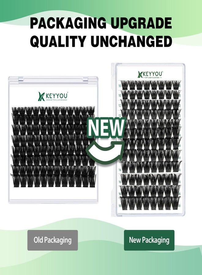 KEYYOU Lash Clusters 96pcs Individual Lashes Y02 D Curl 10-18MIX Cluster Lashes KEYYOU Volume Wispy Lash Extension Soft&Comfortable Easy DIY at Home(Y02,D-10-18MIX) - Image 2