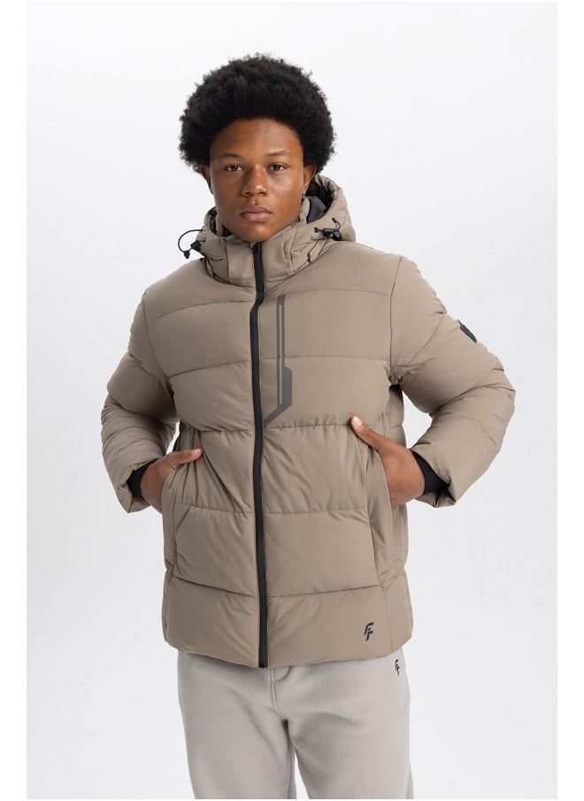DeFacto Man Slim Fit Hooded Long Sleeve Puffer Coat  - Image 2