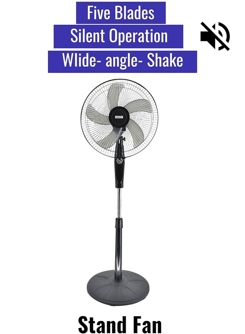 LC Standing Fan with 3 Speeds and 5 Blades, Silent Operation, 40W Black MC-41049 - Image 4