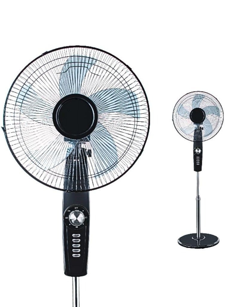 LC Standing Fan with 3 Speeds and 5 Blades, Silent Operation, 40W Black MC-41049 - Image 1