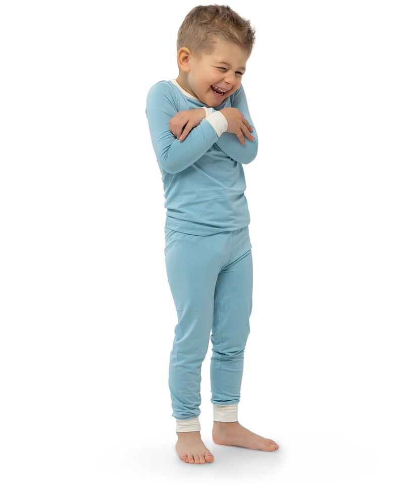 Warm Cuddles Soft Viscose from Bamboo Pajamas for Kids - Toddler Pajamas for Boys & Girls - Two Piece Set PJs (Blue, 5-6Y) - Image 1