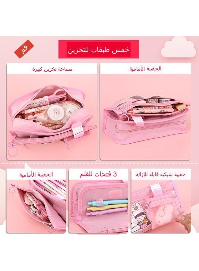 Primary and middle school students cute cartoon large capacity stationery bag - Image 3
