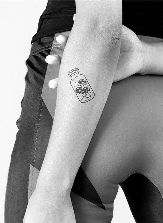inkbox Inkbox Temporary Tattoos, Semi-Permanent Tattoo, One Premium Easy Long Lasting, Water-Resistant Temp Tattoo with For Now Ink - Lasts 1-2 Weeks, Amanita, 3 x 3 in  - Image 2