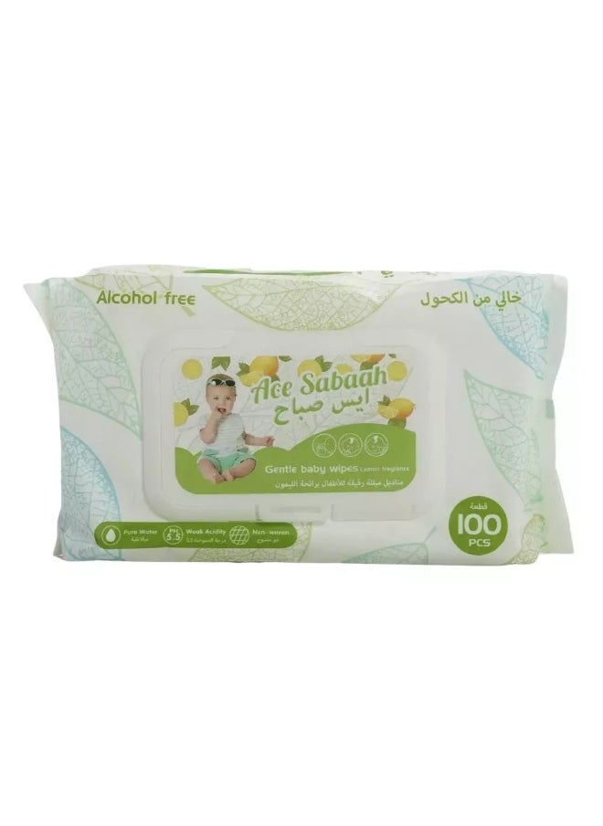 Ace Sabah Ace Sabah Gentle Baby Wipes with Lemon Fragrance- 100 Pieces  - Image 1