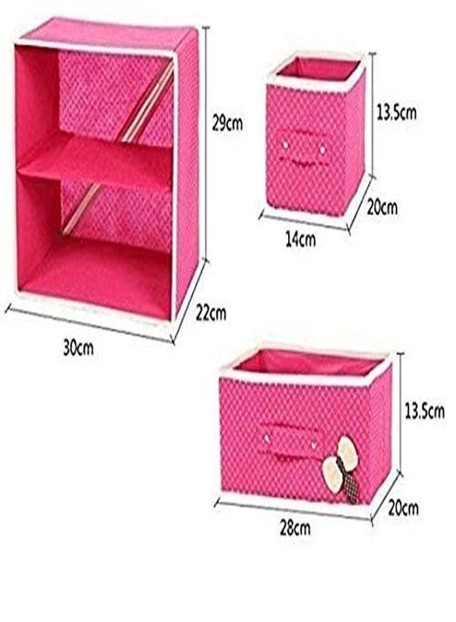 Dweezhet 3 Drawer Collapsible Cloth Organizer Storage Box Desk Cabinet Tool Foldable Drawer Units Fabric Cabinet Closet Storage Organizer(Multi Color) - Image 3