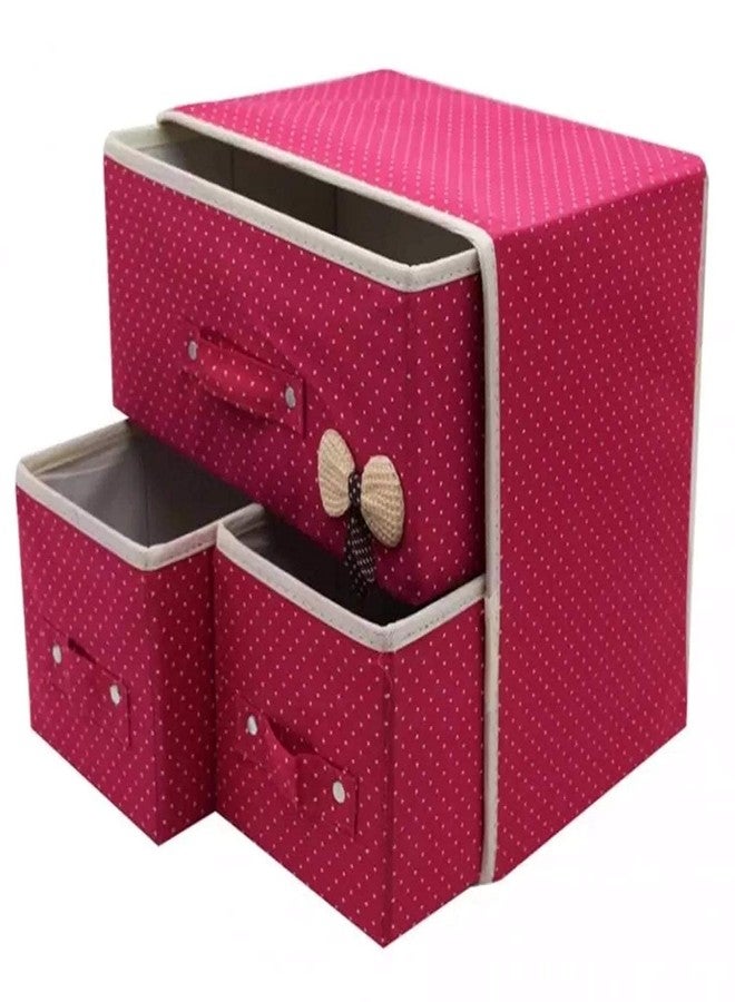 Dweezhet 3 Drawer Collapsible Cloth Organizer Storage Box Desk Cabinet Tool Foldable Drawer Units Fabric Cabinet Closet Storage Organizer(Multi Color) - Image 5