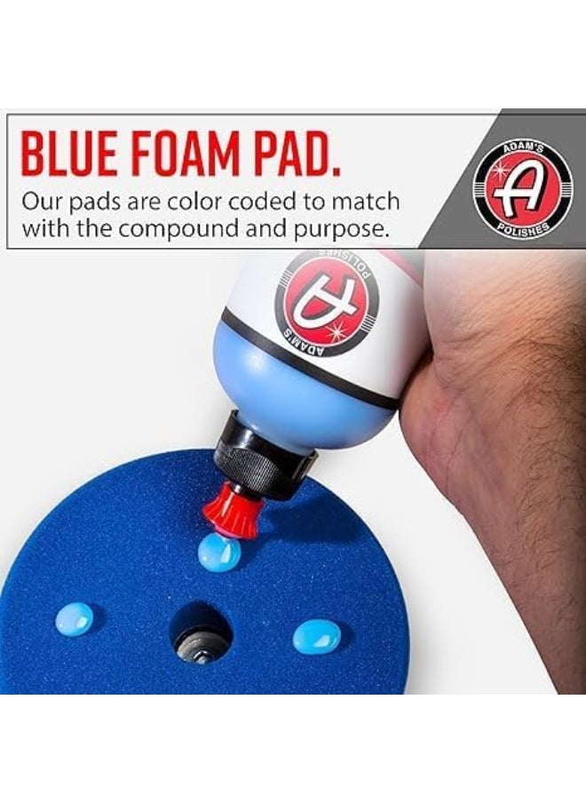 Adam's Polishes - Premium Polisher Pads - Expertly Designed To Make Polishing And Paint Correction Easy And Quick - Color Coded To Match With Recommended Polishes. (Blue Compound Pad, 6.5") - Image 1