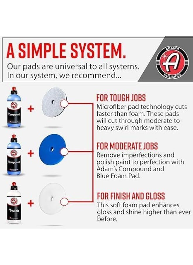 Adam's Polishes - Premium Polisher Pads - Expertly Designed To Make Polishing And Paint Correction Easy And Quick - Color Coded To Match With Recommended Polishes. (Blue Compound Pad, 6.5") - Image 1