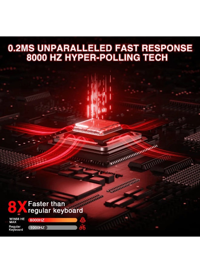 أولا لوحة مفاتيح AULA WIN68 Max HE المغناطيسية للألعاب RT سلكية RGB مع إمكانية التبديل السريع 8 كيلو هرتز ولوحة مفاتيح ميكانيكية منخفضة الكمون - Image 3