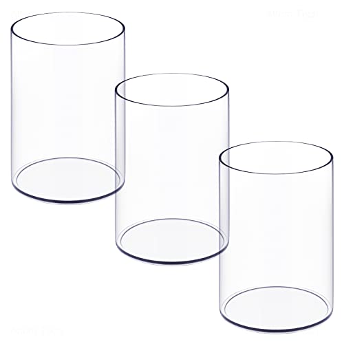 NiOffice Stylish Clear Acrylic Desk Organizer Pen and Pencil Holders Set of 3, Round Makeup Brush Storage Perfect for Home, School and Office Supplies - Image 1