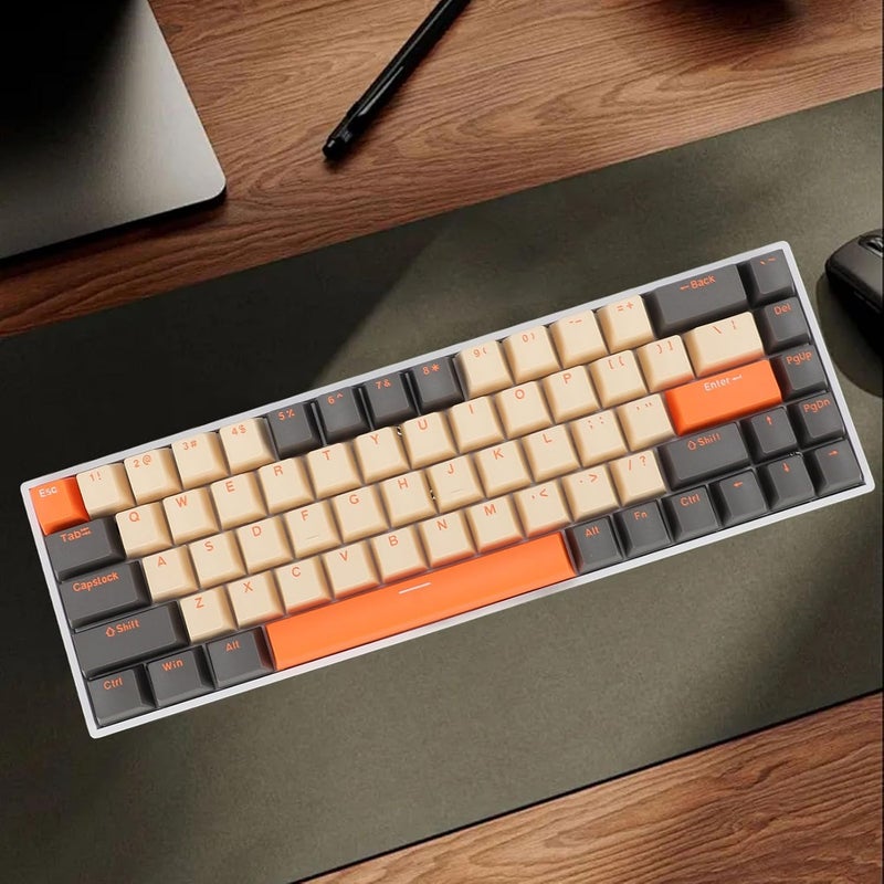 60 Percent Mechanical Keyboard 68 Keys, Wired Gaming Keyboard with RGB Backlit, Ergonomic Red Switch Type C Keyboard for Computer with USB Port, Hot Swappable Full Key - Image 2