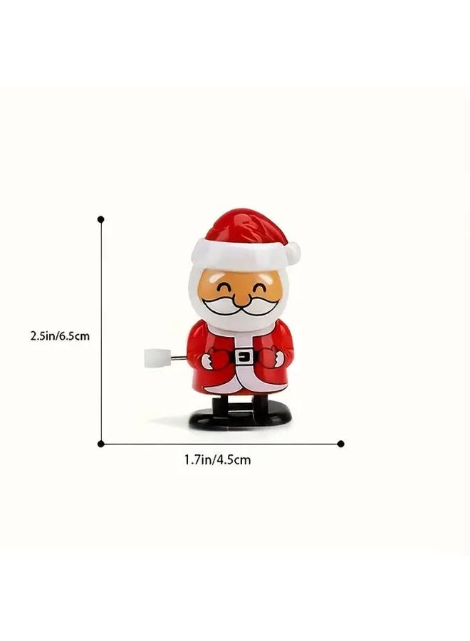 Wind Up Santa And Rudolph Christmas Toy Vintage Clockwork Chain Red White Stocking Stuffer - Image 3